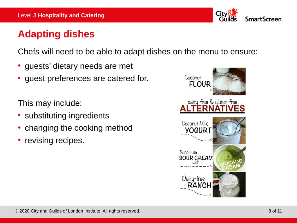 PowerPoint presentation Planning menus to meet - slide 8 of 9
