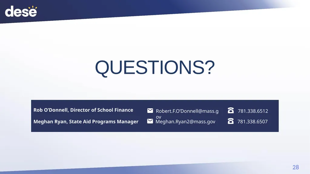 FY25 Chapter 70 aid and Charter reimbursements - slide 28 of 28