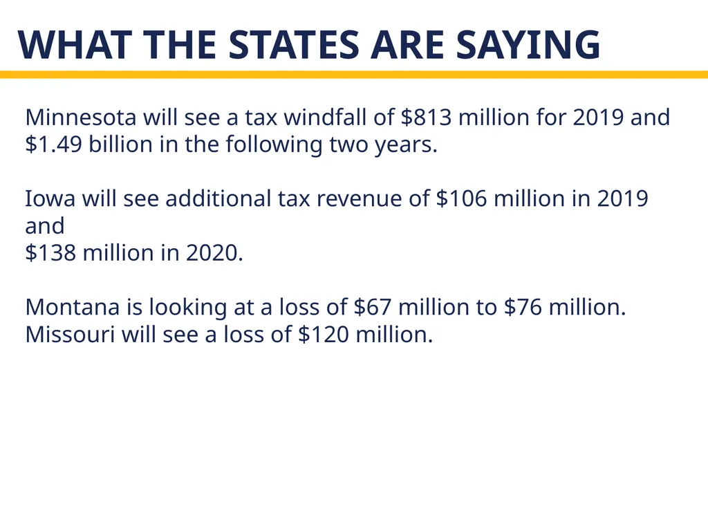 The new tax act and state and local governments - slide 23 of 28