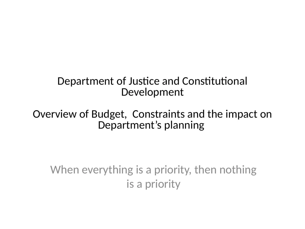 Department of Justice and Constitutional