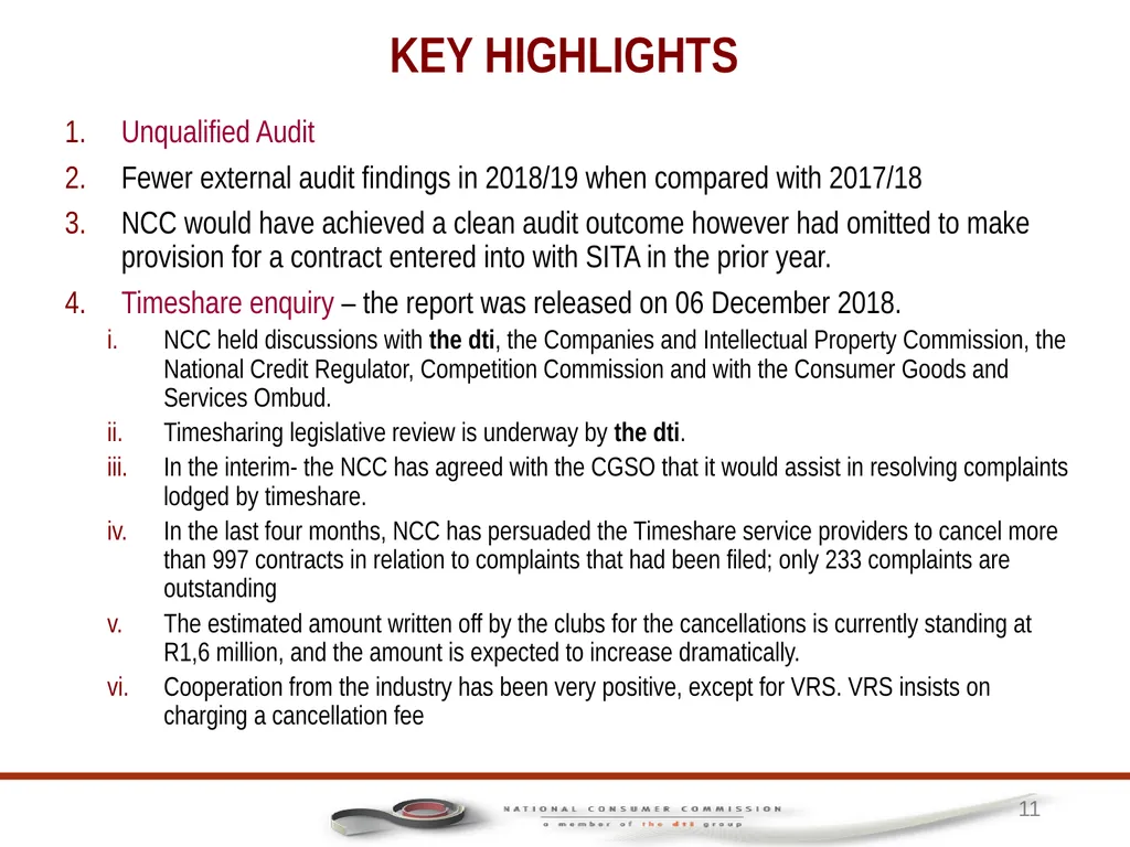 1 PORTFOLIO COMMITTEE ON TRADE AND INDUSTRY - slide 11 of 49
