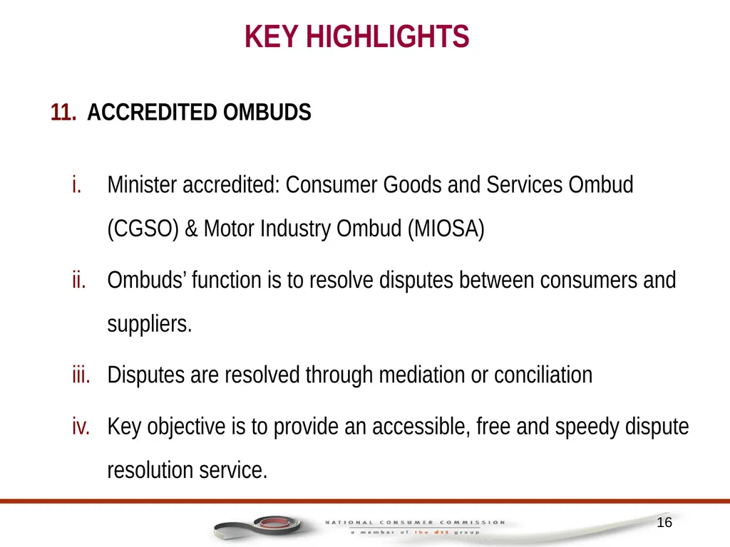 1 PORTFOLIO COMMITTEE ON TRADE AND INDUSTRY - slide 16 of 49