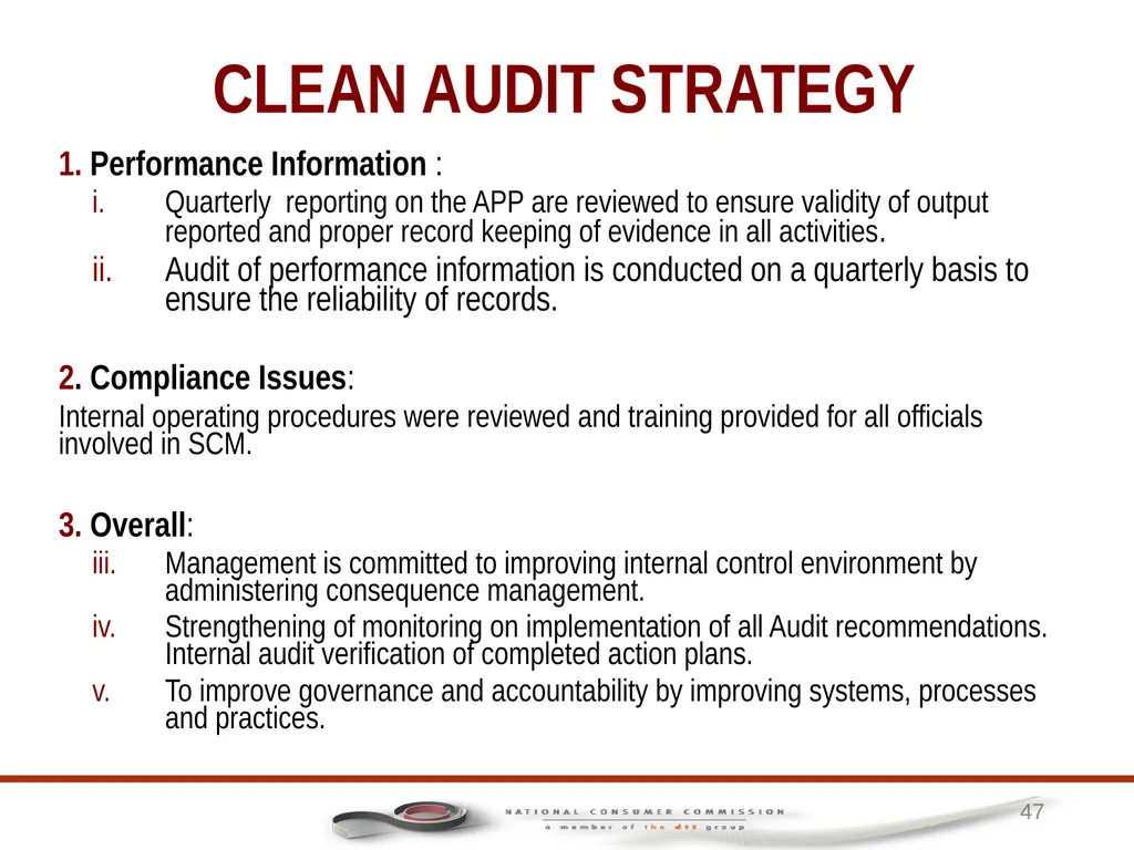 1 PORTFOLIO COMMITTEE ON TRADE AND INDUSTRY - slide 47 of 49