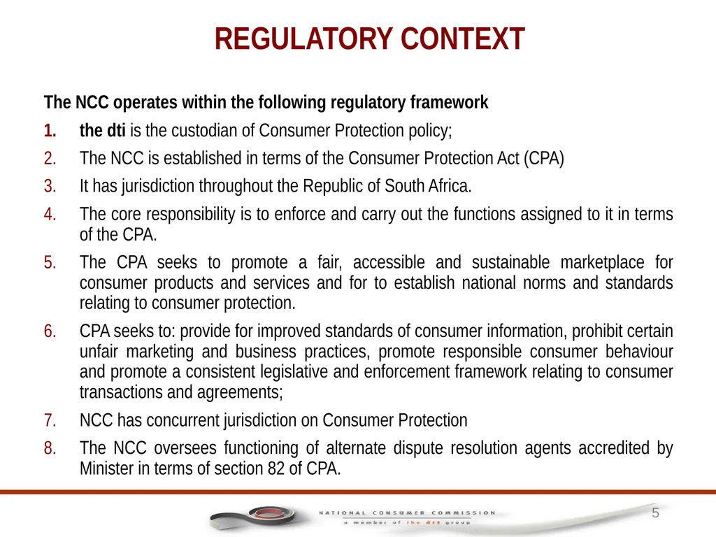1 PORTFOLIO COMMITTEE ON TRADE AND INDUSTRY - slide 5 of 49