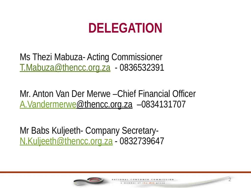 1 PORTFOLIO COMMITTEE ON TRADE AND INDUSTRY - slide 2 of 49