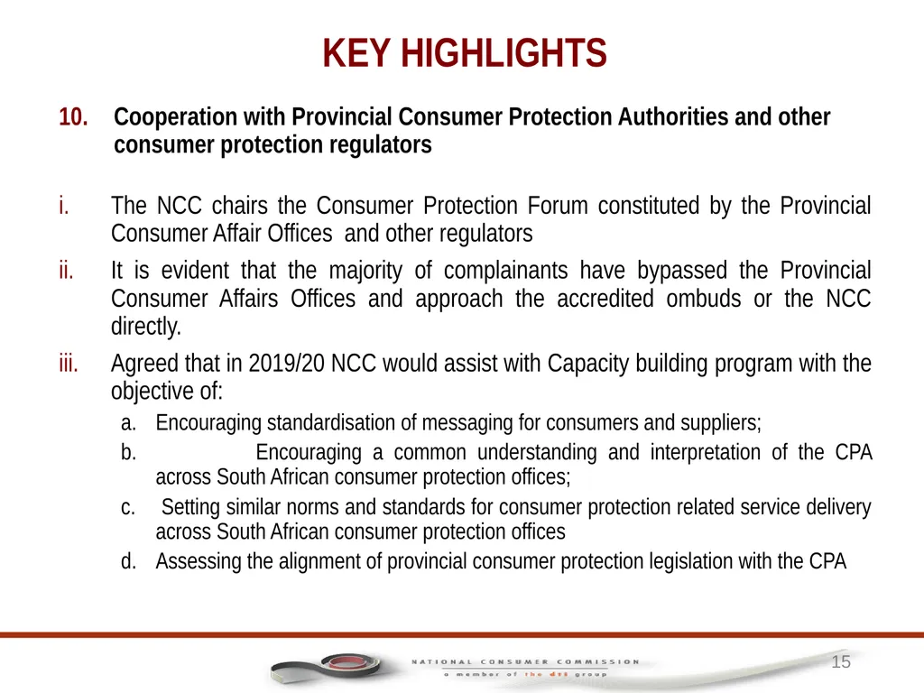 1 PORTFOLIO COMMITTEE ON TRADE AND INDUSTRY - slide 15 of 49
