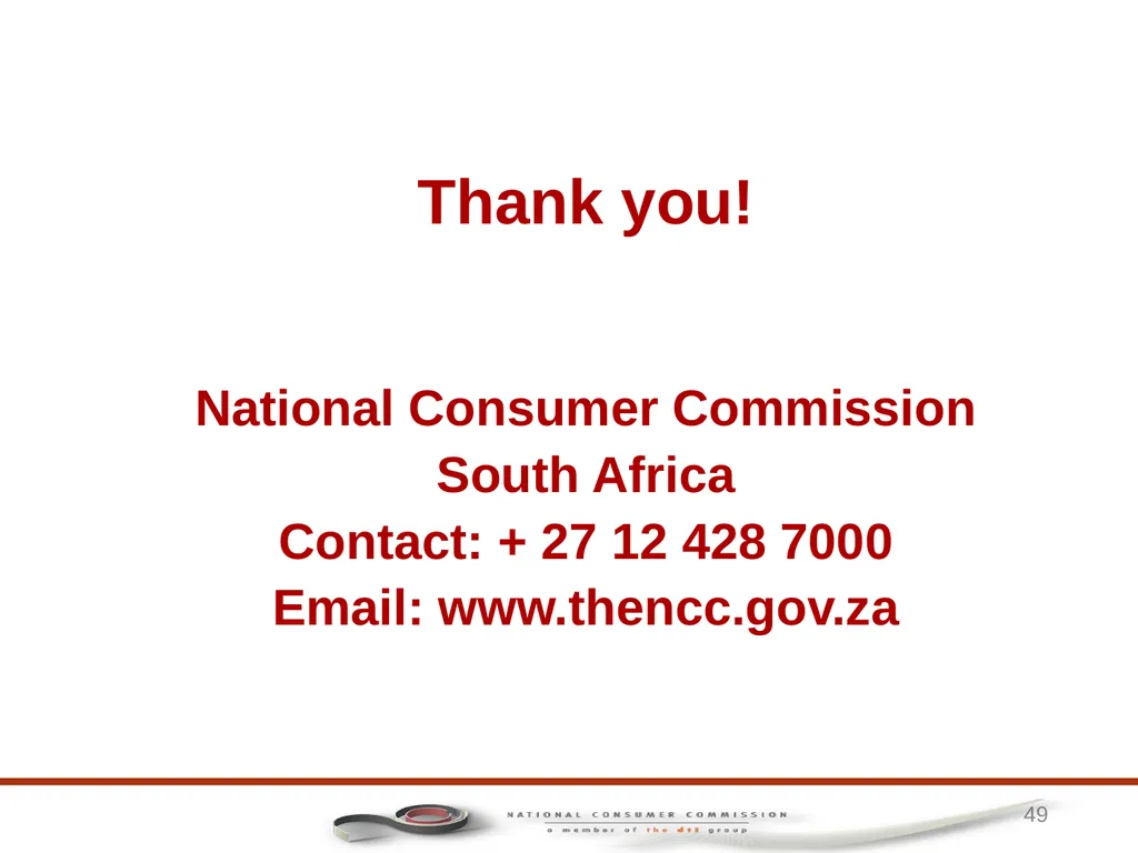 1 PORTFOLIO COMMITTEE ON TRADE AND INDUSTRY - slide 49 of 49