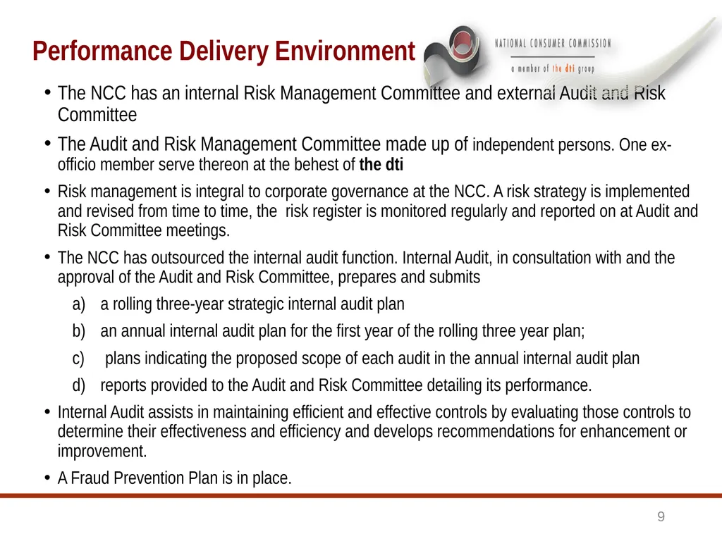 1 BRIEFING TO THE SELECT COMMITTEE ON TRADE AND - slide 9 of 26