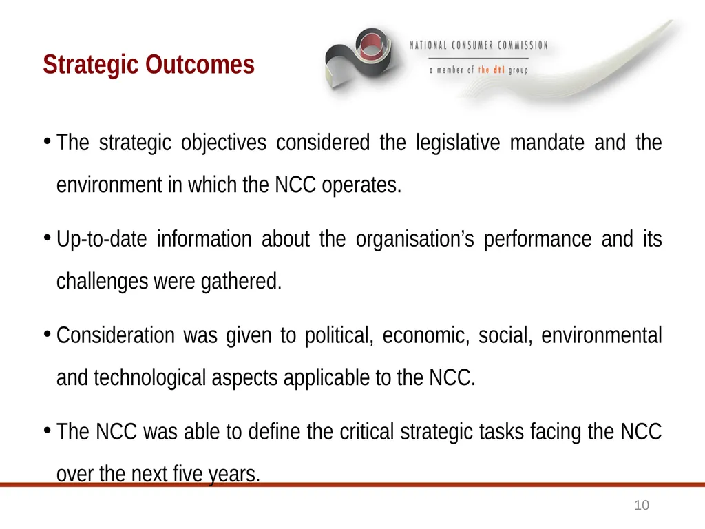 1 BRIEFING TO THE SELECT COMMITTEE ON TRADE AND - slide 10 of 26