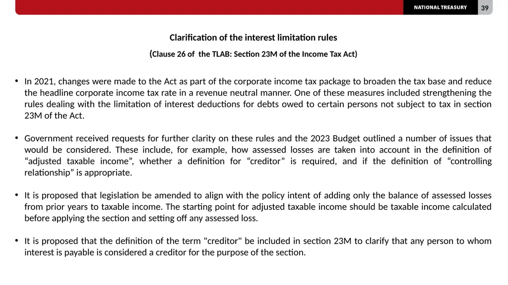 2023 TAX bills Presentation to the Select - slide 39 of 80