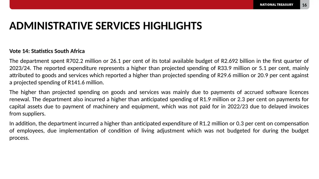 2023/24 QUARTER 1 SPENDING OUTCOMES Standing - slide 16 of 92