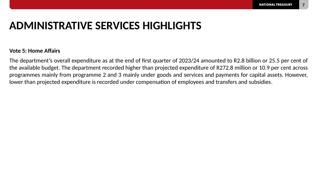 2023/24 QUARTER 1 SPENDING OUTCOMES Standing - slide 7 of 92