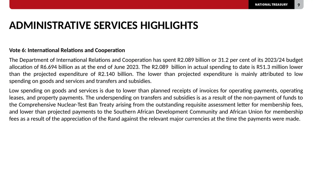 2023/24 QUARTER 1 SPENDING OUTCOMES Standing - slide 9 of 92
