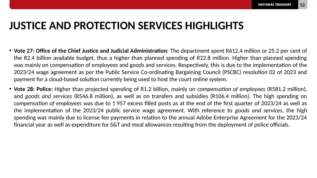 2023/24 QUARTER 1 SPENDING OUTCOMES Standing - slide 52 of 92