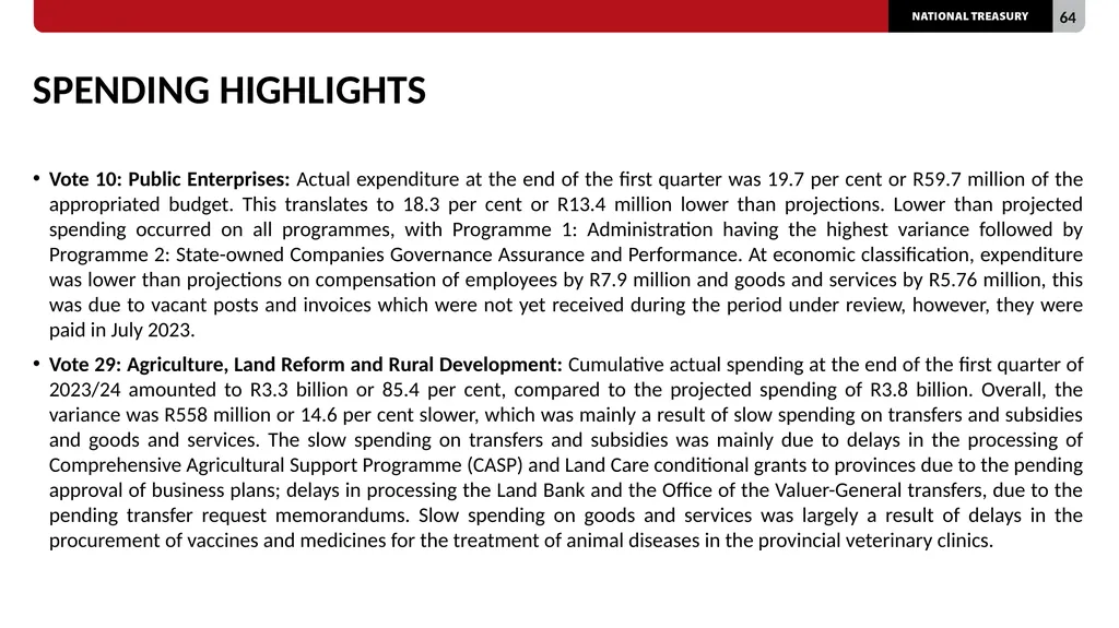 2023/24 QUARTER 1 SPENDING OUTCOMES Standing - slide 64 of 92