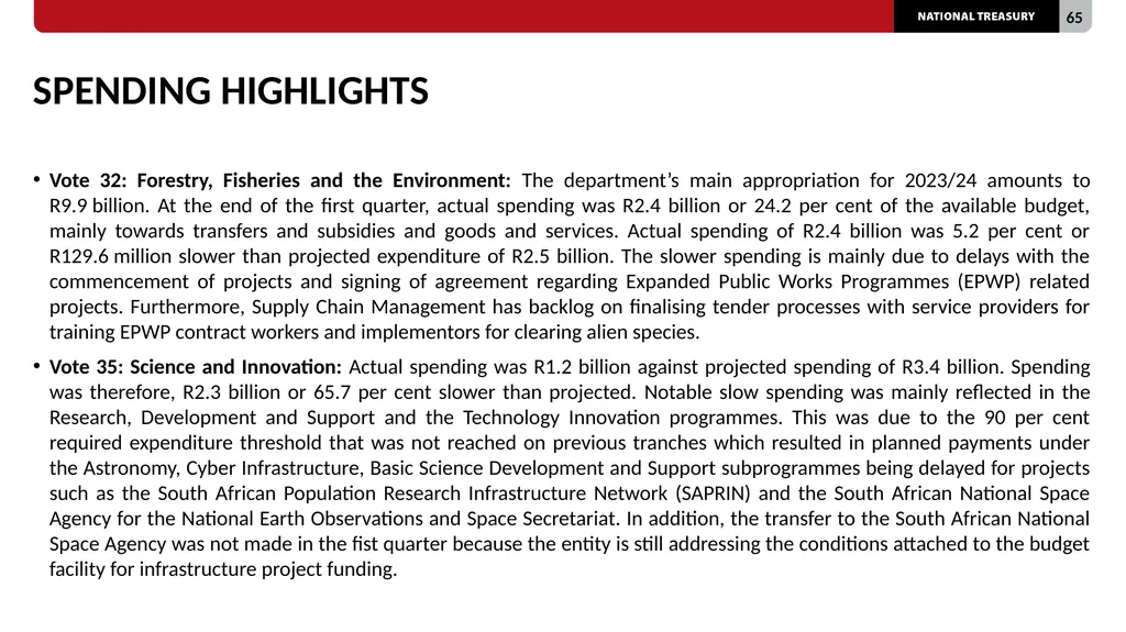 2023/24 QUARTER 1 SPENDING OUTCOMES Standing - slide 65 of 92