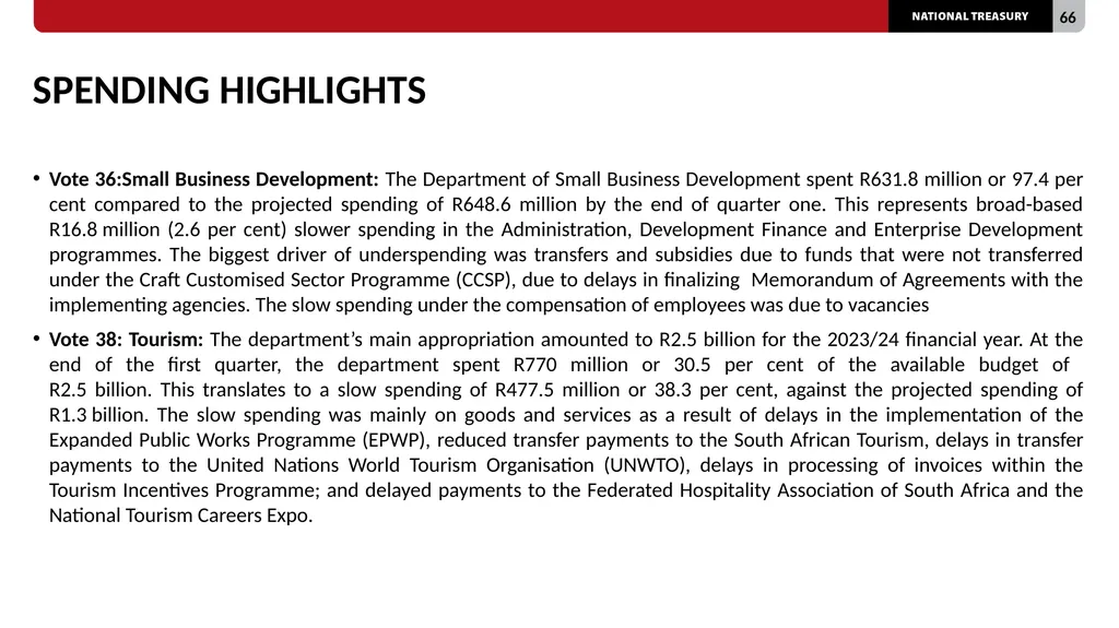 2023/24 QUARTER 1 SPENDING OUTCOMES Standing - slide 66 of 92