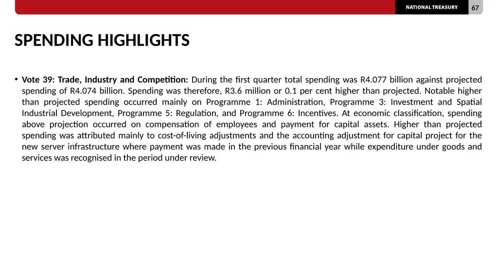 2023/24 QUARTER 1 SPENDING OUTCOMES Standing - slide 67 of 92