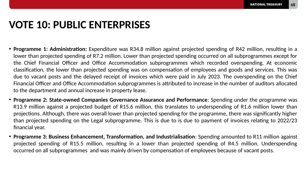 2023/24 QUARTER 1 SPENDING OUTCOMES Standing - slide 68 of 92