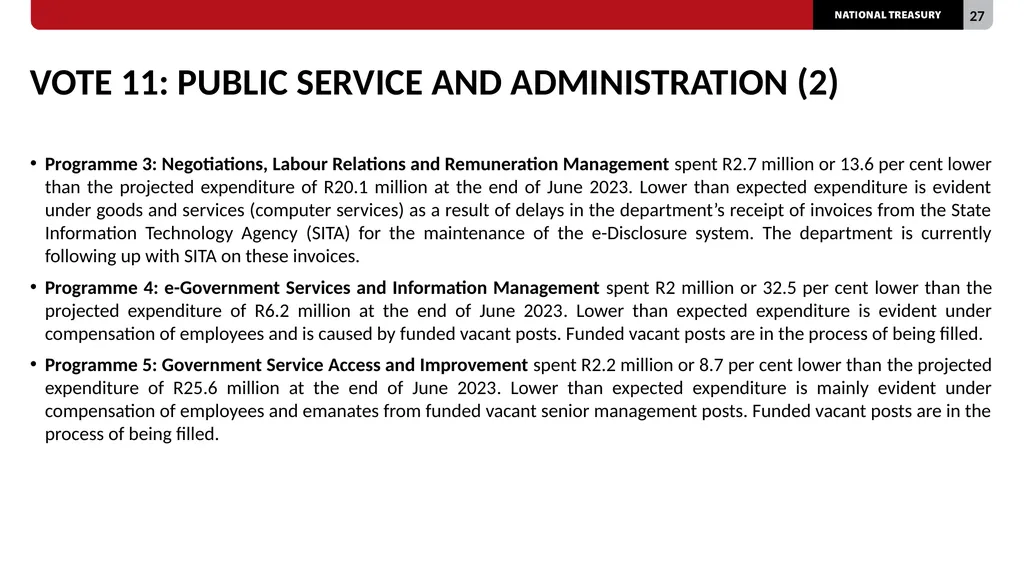 2023/24 QUARTER 1 SPENDING OUTCOMES Standing - slide 27 of 92