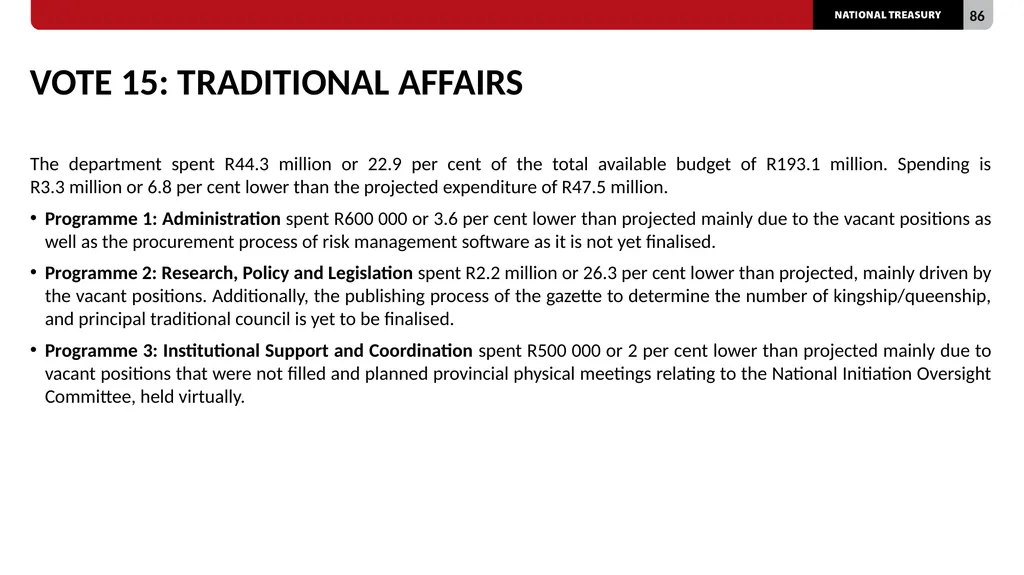 2023/24 QUARTER 1 SPENDING OUTCOMES Standing - slide 86 of 92