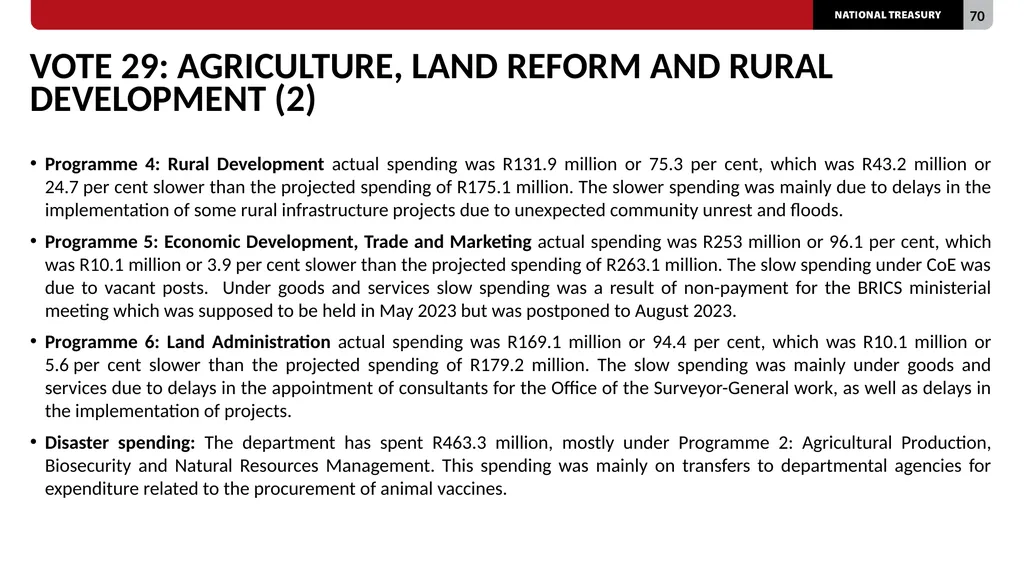 2023/24 QUARTER 1 SPENDING OUTCOMES Standing - slide 70 of 92