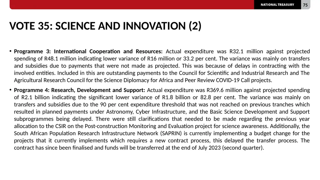 2023/24 QUARTER 1 SPENDING OUTCOMES Standing - slide 75 of 92