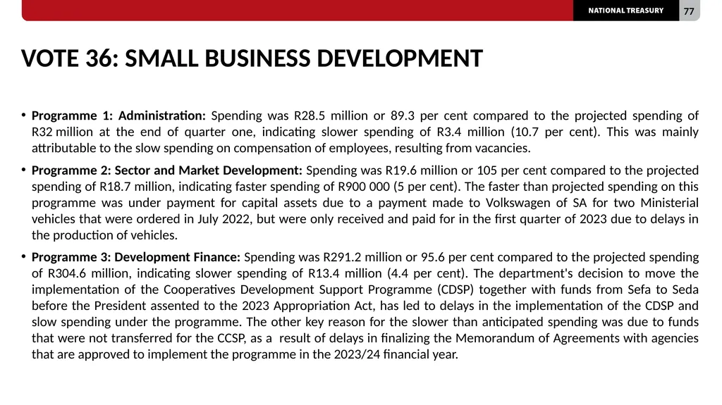2023/24 QUARTER 1 SPENDING OUTCOMES Standing - slide 77 of 92