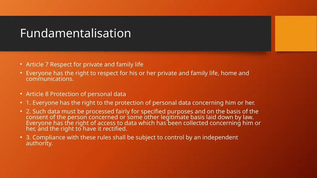 Is Data Protection a Fundamental Right Protecting - slide 10 of 14