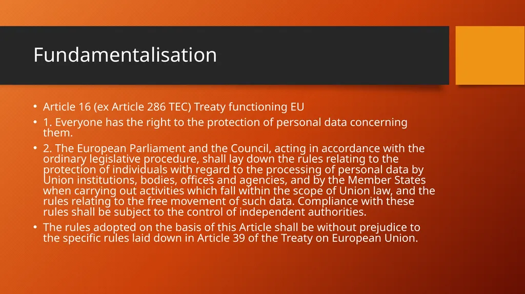Is Data Protection a Fundamental Right Protecting - slide 11 of 14
