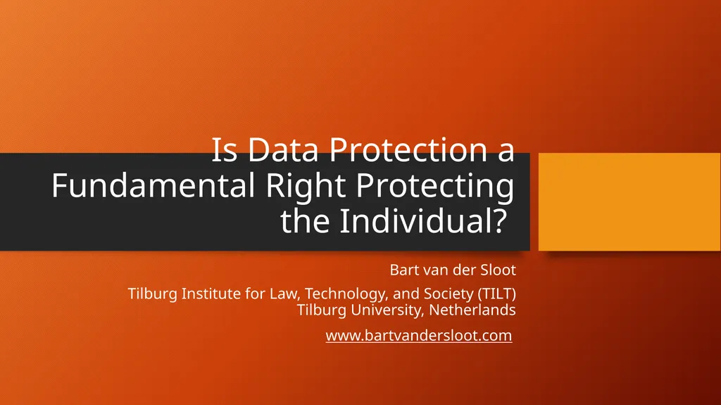Is Data Protection a Fundamental Right Protecting - slide 1 of 14