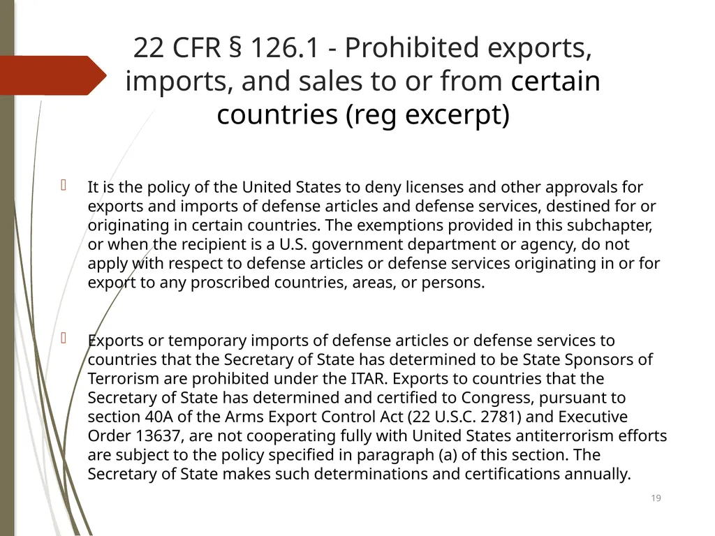 2022 Export Compliance Refresher Mississippi State - slide 19 of 27