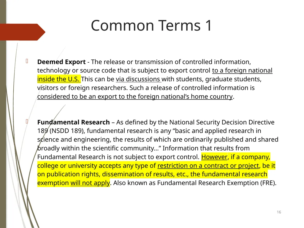 2022 Export Compliance Refresher Mississippi State - slide 16 of 27