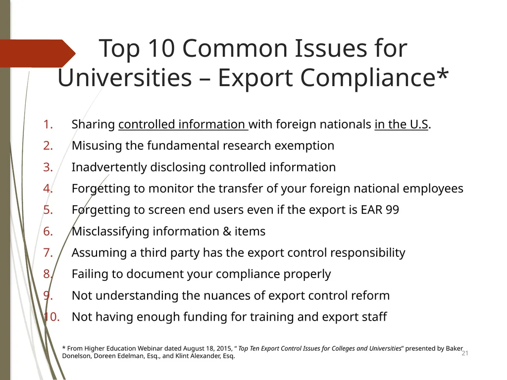 2022 Export Compliance Refresher Mississippi State - slide 21 of 27