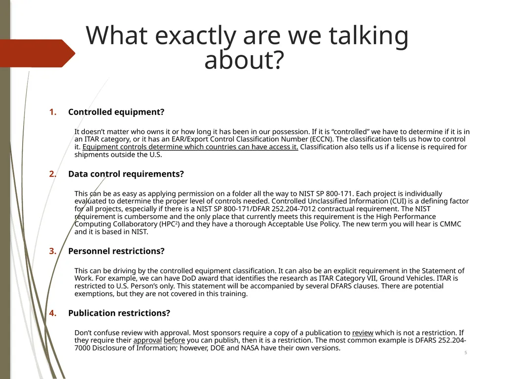 2022 Export Compliance Refresher Mississippi State - slide 5 of 27