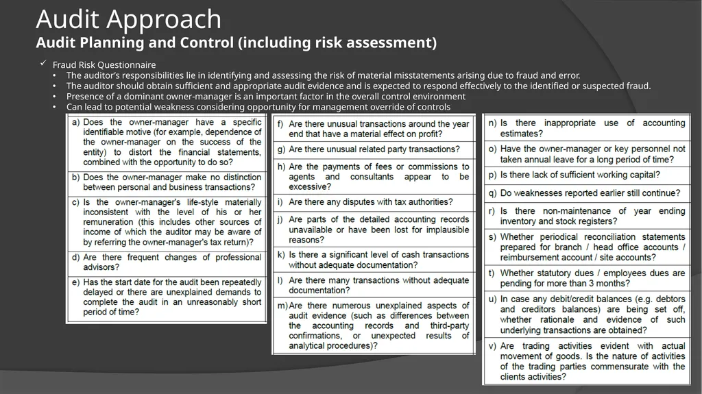 Audit Documentation / Other important Standards - slide 10 of 25