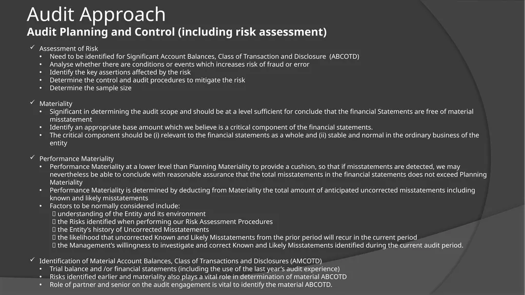 Audit Documentation / Other important Standards - slide 9 of 25
