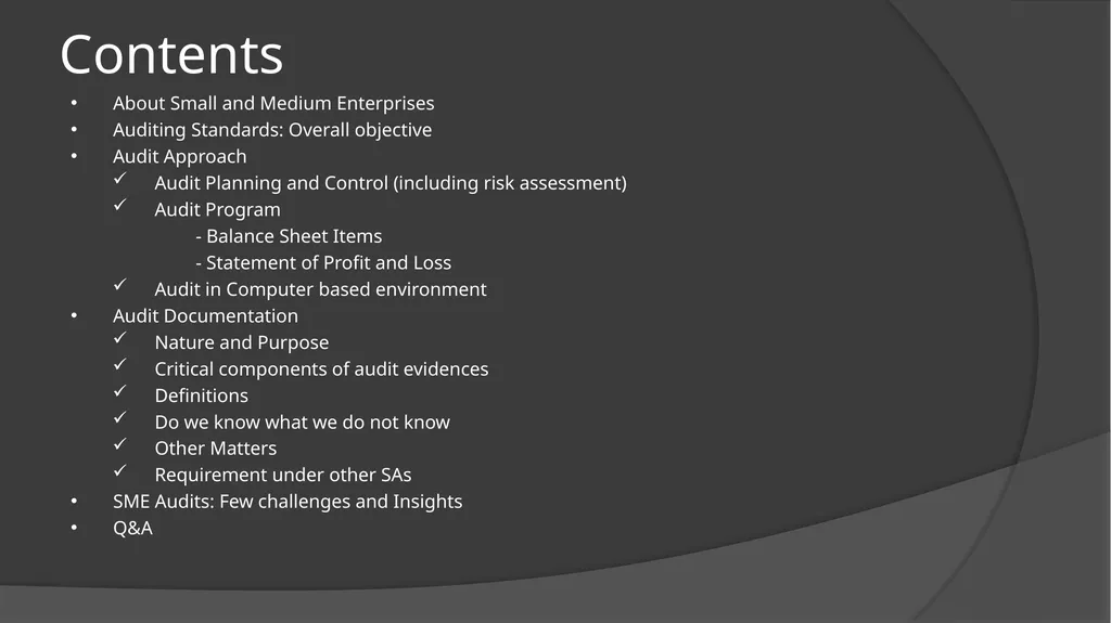 Audit Documentation / Other important Standards - slide 2 of 25