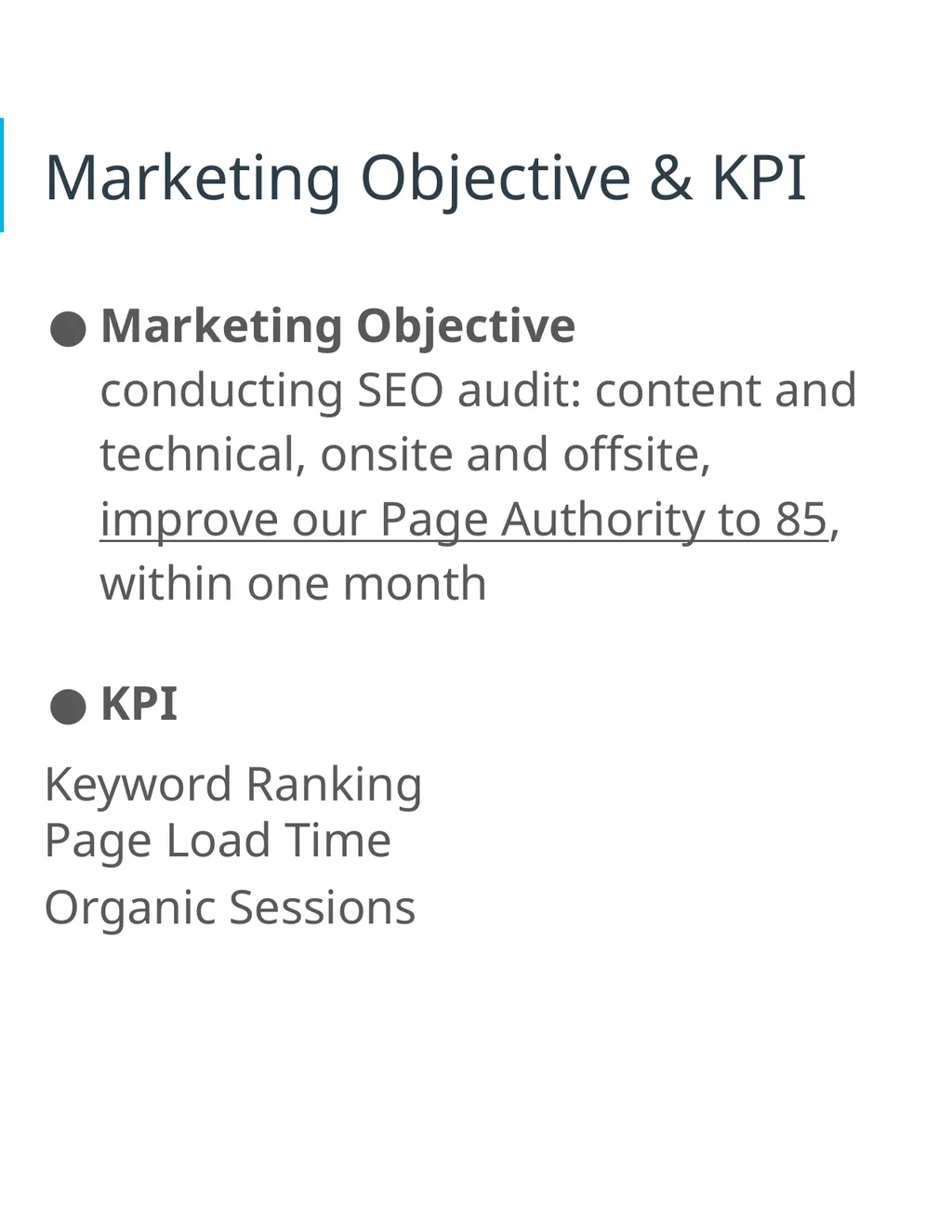 Project 4: SEO Audit Part 1 Plan your Audit - slide 3 of 19