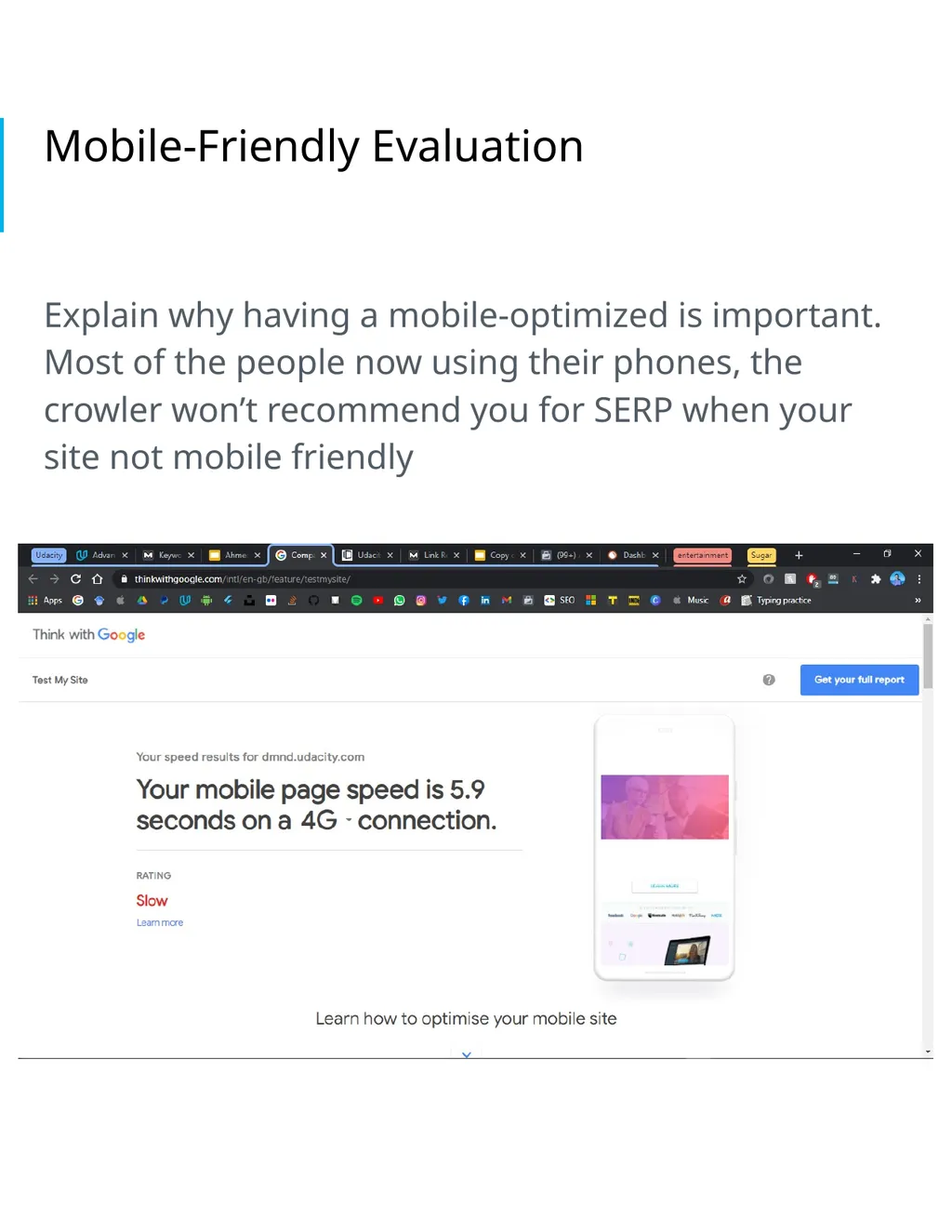 Project 4: SEO Audit Part 1 Plan your Audit - slide 17 of 19