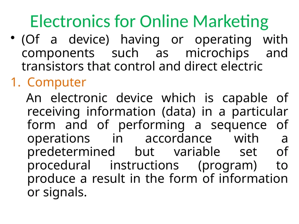 Basics of Building an Online Marketing Building a - slide 6 of 8