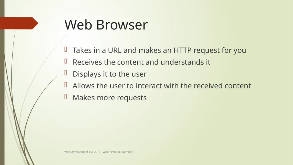 Web Development Technical Summer School 2018, IIT - slide 24 of 33