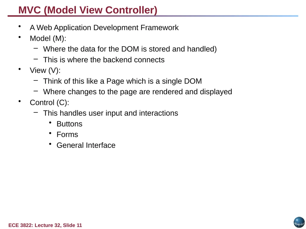 Objectives: Basic Web Application Model Web - slide 11 of 43