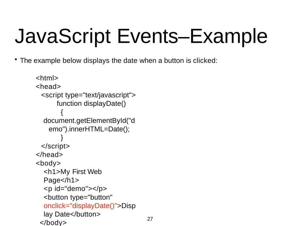 Introduction to Web Programming Lecture 9: - slide 27 of 28