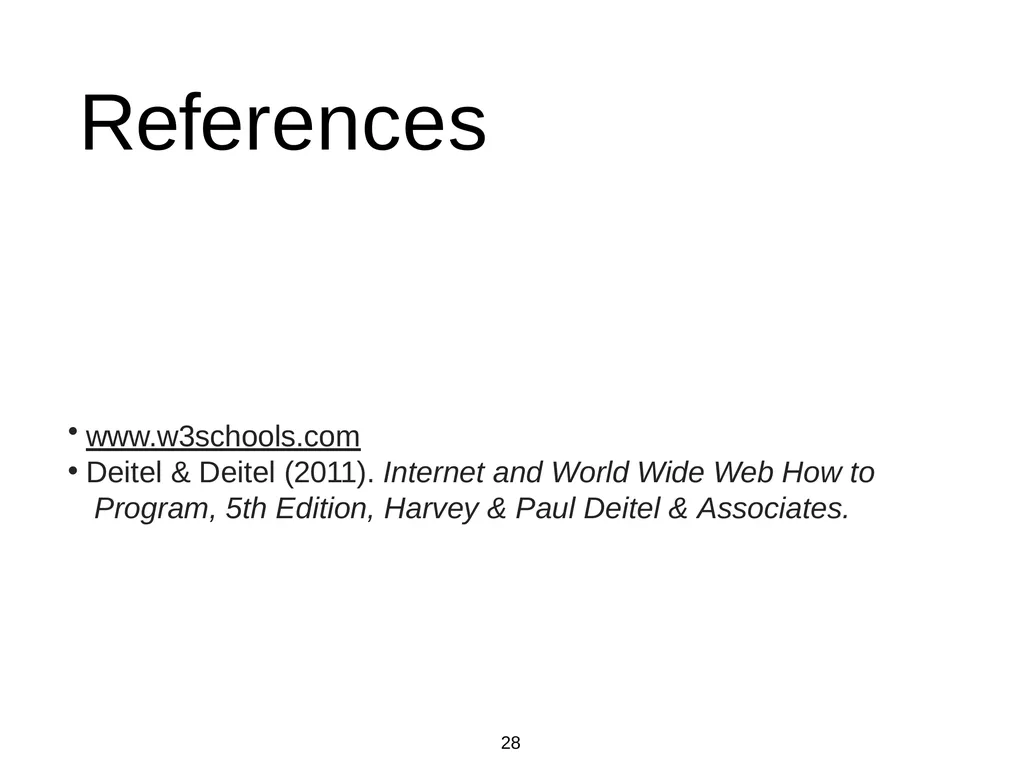 Introduction to Web Programming Lecture 9: - slide 28 of 28