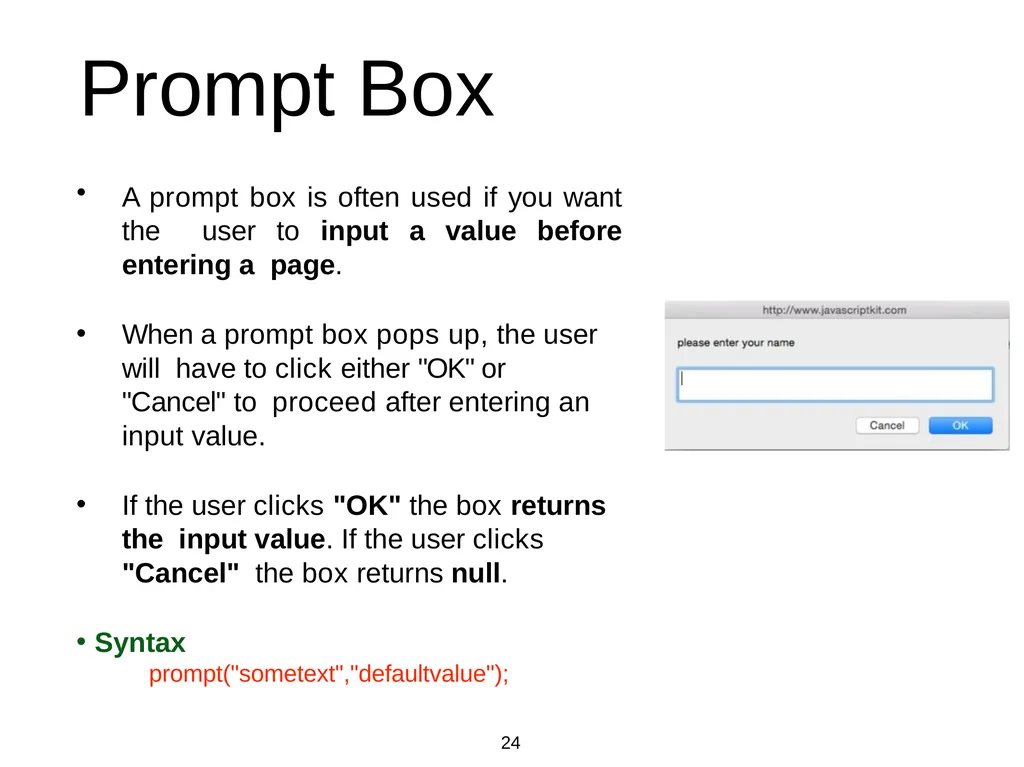 Introduction to Web Programming Lecture 9: - slide 24 of 28