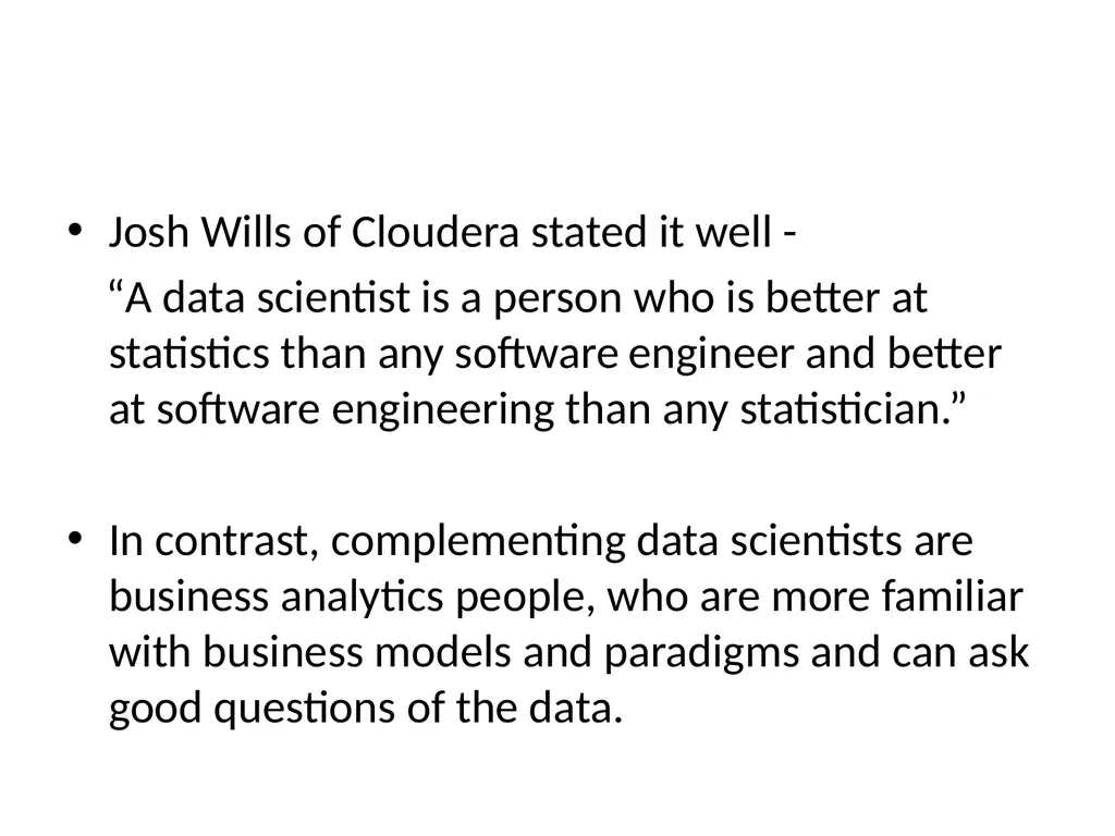 Unit -I Introduction to Data Science Roles and - slide 3 of 7