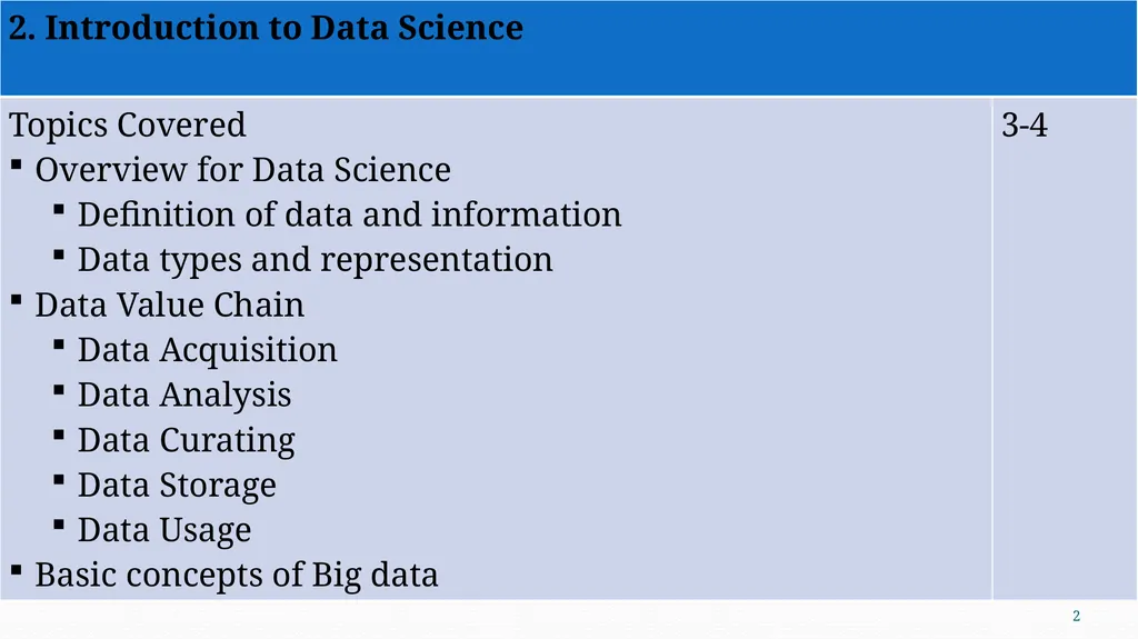 Introduction to Data Science Chapter Two 1 2 2.1 - slide 2 of 32