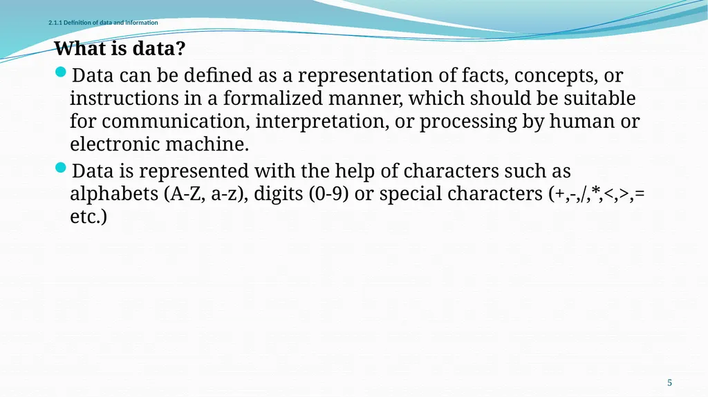 Introduction to Data Science Chapter Two 1 2 2.1 - slide 5 of 32
