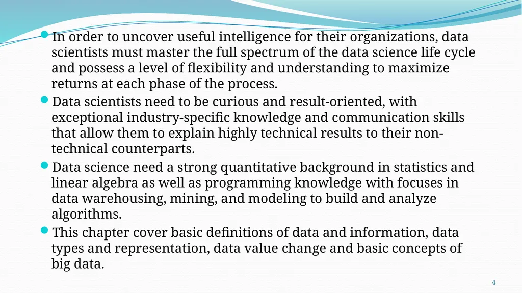 Introduction to Data Science Chapter Two 1 2 2.1 - slide 4 of 32